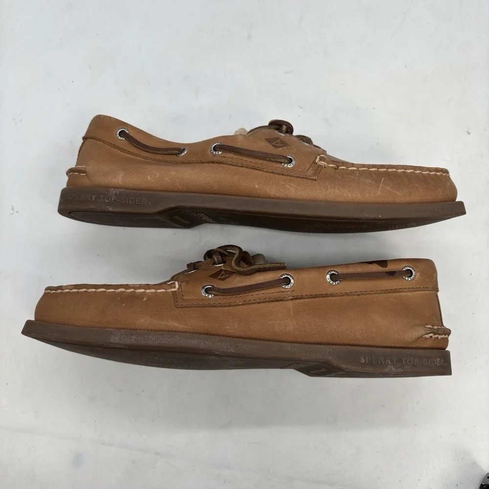 Sperry Top-Sider Leather Boat Shoes Mens 9 M Brown Slip On Loafers Mocs Dillards